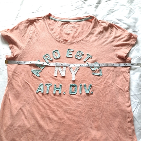 Aeropostale | Salmon pink raised fabric classic women's t shirt - Picture 9 of 9